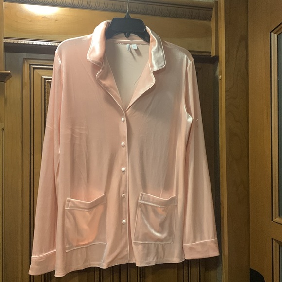 NWOT Nordstrom Velour Pajamas in Pink Smoke Size Large - Picture 5 of 11